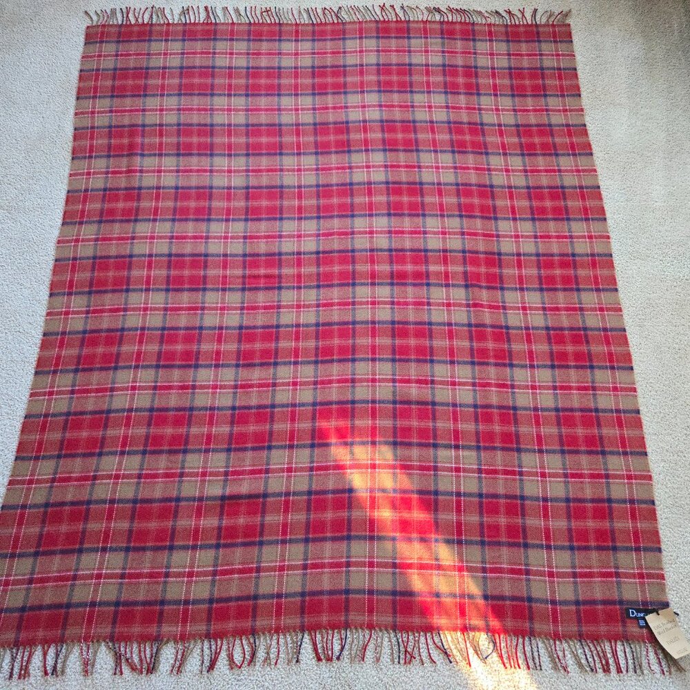 NWT Brushed Wool Throw Blanket Plaid Dunollie Castle Scotland Rare History - Picture 12 of 13